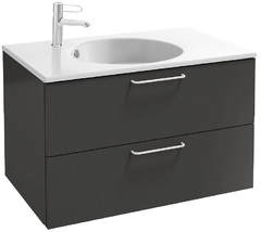 Тумба под раковину Jacob Delafon Odeon Rive Gauche 90 см, EB2523-RX-S17, цвет серый антрацит сатин, ручки на выбор