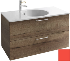 Тумба под раковину Jacob Delafon Odeon Rive Gauche 90 см, EB2523-RX-G1J, цвет алый глянцевый, ручки на выбор