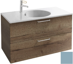 Тумба под раковину Jacob Delafon Odeon Rive Gauche 90 см, EB2523-RX-G91, цвет аквамарин глянцевый, ручки на выбор