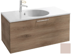 Тумба под раковину Jacob Delafon Odeon Rive Gauche 90 см, EB2513-RX-S42, цвет пыльная роза сатин, ручки на выбор