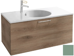 Тумба под раковину Jacob Delafon Odeon Rive Gauche 90 см, EB2513-RX-S54, цвет оливковый сатин, ручки на выбор