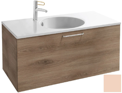 Тумба под раковину Jacob Delafon Odeon Rive Gauche 90 см, EB2513-RX-S09, цвет телесный сатин, ручки на выбор