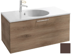 Тумба под раковину Jacob Delafon Odeon Rive Gauche 90 см, EB2513-RX-F32, цвет ледяной коричневый сатин, ручки на выбор