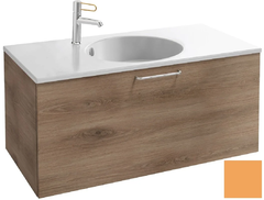 Тумба под раковину Jacob Delafon Odeon Rive Gauche 90 см, EB2513-RX-S48, цвет императорский жёлтый сатин, ручки на выбор