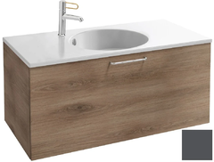 Тумба под раковину Jacob Delafon Odeon Rive Gauche 90 см, EB2513-RX-M53, цвет серый антрацит матовый, ручки на выбор