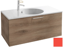 Тумба под раковину Jacob Delafon Odeon Rive Gauche 90 см, EB2513-RX-S44, цвет алый сатин, ручки на выбор