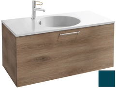 Тумба под раковину Jacob Delafon Odeon Rive Gauche 90 см, EB2513-RX-S47, цвет сине-зелёный сатин, ручки на выбор