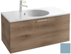 Тумба под раковину Jacob Delafon Odeon Rive Gauche 90 см, EB2513-RX-M43, цвет аквамарин матовый, ручки на выбор