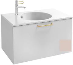 Тумба под раковину Jacob Delafon Odeon Rive Gauche 70 см, EB2511-RX-S42, цвет пыльная роза сатин, ручки на выбор