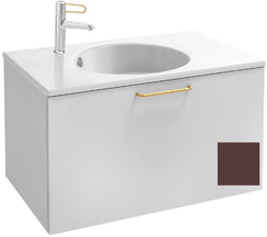 Тумба под раковину Jacob Delafon Odeon Rive Gauche 70 см, EB2511-RX-N23, цвет ледяной коричневый глянцевый, ручки на выбор