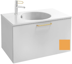 Тумба под раковину Jacob Delafon Odeon Rive Gauche 70 см, EB2511-RX-M86, цвет императорский жёлтый матовый, ручки на выбор