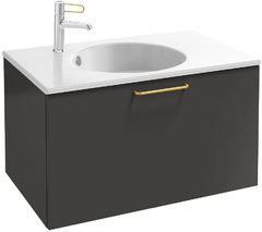 Тумба под раковину Jacob Delafon Odeon Rive Gauche 70 см, EB2511-RX-M53, цвет серый антрацит матовый, ручки на выбор