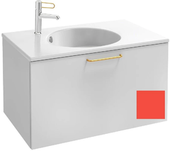 Тумба под раковину Jacob Delafon Odeon Rive Gauche 70 см, EB2511-RX-S44, цвет алый сатин, ручки на выбор