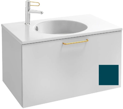 Тумба под раковину Jacob Delafon Odeon Rive Gauche 70 см, EB2511-RX-S47, цвет сине-зелёный сатин, ручки на выбор