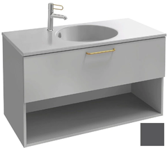 Тумба под раковину Jacob Delafon Odeon Rive Gauche 90 см, EB2553-RX-N14, цвет серый антрацит, ручки на выбор