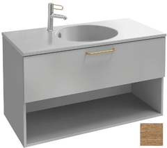 Тумба под раковину Jacob Delafon Odeon Rive Gauche 90 см, EB2553-RX-E52, цвет дуб табак, ручки на выбор