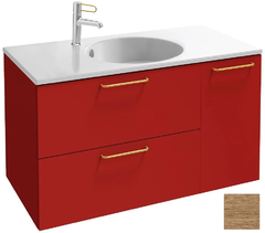 Тумба под раковину Jacob Delafon Odeon Rive Gauche 90 см, EB2543-RX-E52, цвет дуб табак, ручки на выбор