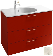 Тумба под раковину Jacob Delafon Odeon Rive Gauche 90 см, EB2533-RX-NR4, цвет белый мрамор, ручки на выбор