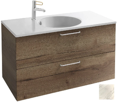 Тумба под раковину Jacob Delafon Odeon Rive Gauche 90 см, EB2523-RX-NR4, цвет белый мрамор, ручки на выбор