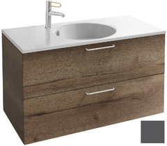 Тумба под раковину Jacob Delafon Odeon Rive Gauche 90 см, EB2523-RX-N14, цвет серый антрацит, ручки на выбор