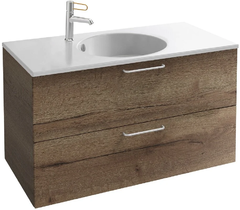 Тумба под раковину Jacob Delafon Odeon Rive Gauche 90 см, EB2523-RX-E10, цвет квебекский дуб, ручки на выбор