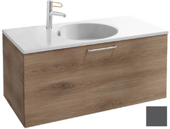 Тумба под раковину Jacob Delafon Odeon Rive Gauche 90 см, EB2513-RX-N14, цвет серый антрацит, ручки на выбор