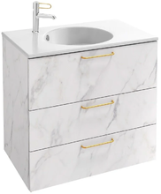 Тумба под раковину Jacob Delafon Odeon Rive Gauche 70 см, EB2531-RX-NR4, цвет белый мрамор, ручки на выбор