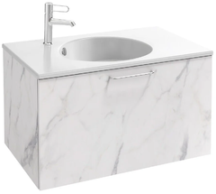 Тумба под раковину Jacob Delafon Odeon Rive Gauche 70 см, EB2511-RX-NR4, цвет белый мрамор, ручки на выбор
