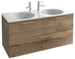 Тумба под раковину Jacob Delafon Odeon Rive Gauche 120 см, EB2545-R5-E52, цвет дуб табак, ручки хром