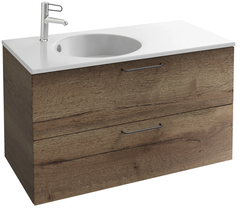 Тумба под раковину Jacob Delafon Odeon Rive Gauche 100 см, EB2524-R9-E52, цвет дуб табак, ручки черные