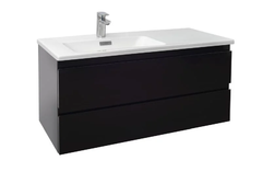 Тумба под раковину Jacob Delafon Madeleine, 100 см, блестящая черная, левая, EB2054-J52