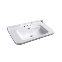 Раковина керамическая Kerasan Waldorf 4142K1bi/cr*3 100 х 55 см, 3 отверстия под смеситель, белая, заглушка хром