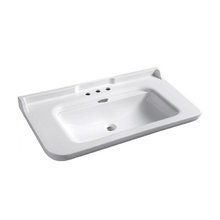 Раковина керамическая Kerasan Waldorf 4144K1bi/cr*3 120 х 55 см, 3 отверстия под смеситель, белая, заглушка хром