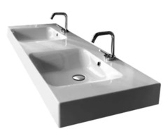 Раковина Kerasan Cento 3536 bi*1 c двумя чашами 140 х 45