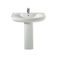 Раковина Roca Dama Senso 327512000, 58 см, с пьедесталом 337510000, цвет белый