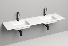 Раковина Salini Onda 1402202M, 180 х 50 х 16,3 см, 2 чаши, белый матовый