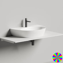 Раковина накладная Salini Alda 140313GRH Wall 03, 71 х 45 х 15 см, из искусственного камня S-Sense, белый глянцевый, покраска по RAL снаружи