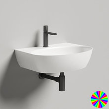 Раковина Salini Alda 140312GRH Wall 02, 58 х 45 х 15 см, из искусственного камня S-Sense, белый глянцевый, покраска по RAL снаружи