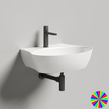 Раковина Salini Alda 140321MRH Wall 01, 58 х 45 х 15 см, из искусственного камня S-Stone, белый матовый, покраска по RAL снаружи