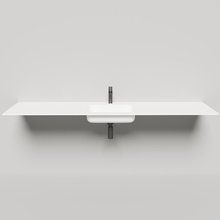 Раковина Salini Onda 1402203M Plus, 200,3 х 55,8 х 14 см, S-Stone, без отверстия под смеситель, белый матовый, под подрезку