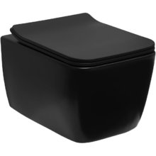 Подвесной унитаз Allen Brau Liberty 2, безободковый, цвет черный матовый, 4.33007.31