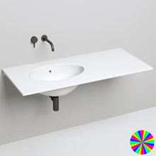 Раковина врезная Salini Marea 1101109MRF 12, 54,3 х 37,5 х 18,4 см, встраиваемая раковина, из искусственного камня S-Sense, белый матовый, покраска по RAL полностью