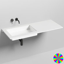 Раковина врезная Salini Marea 1802214MRF 14, 60 х 40 х 12,8 см, встраиваемая раковина, из искусственного камня S-Stone, белый матовый, покраска по RAL полностью