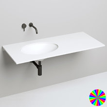 Раковина врезная Salini Marea 1802211MRF 11, 55 х 40 х 13,5 см, встраиваемая раковина, из искусственного камня S-Stone, белый матовый, покраска по RAL полностью