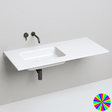 Раковина врезная Salini Marea 1802209MRF 09, 54,5 х 38 х 12,6 см, встраиваемая раковина, из искусственного камня S-Stone, белый матовый, покраска по RAL полностью