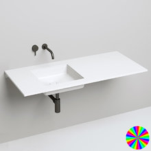 Раковина врезная Salini Marea 1802207MRF 07, 42 х 42 х 12,5 см, встраиваемая раковина, из искусственного камня S-Stone, белый матовый, покраска по RAL полностью