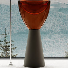 Раковина Abber Kristall AT2703Black-Opal, 45 х 45 см, слив в пол, с донным клапаном, цвет черный/коричневый