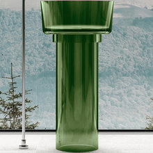 Раковина Abber Kristall AT2702Emerald, 45 х 45 см, слив в пол, с донным клапаном, цвет зеленый