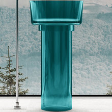 Раковина Abber Kristall AT2702Aquamarin-H, 45 х 45 см, напольная, с донным клапаном, цвет бирюзовый