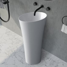 Раковина Abber Stein AS2509, 50 см, напольная, с донным клапаном, цвет белый матовый